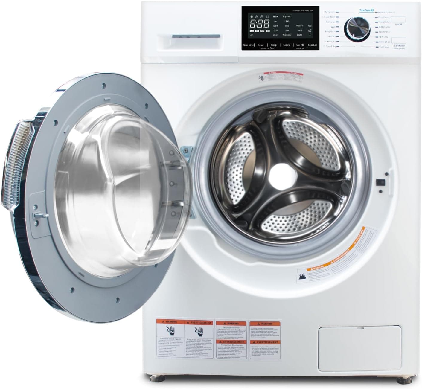 Ventless Washer Dryer Combo 2.7 cu.ft, 24" All In One Washing Machine And Dryer 2-In-1 120V Compact For Apartment Home Dorm RV, 26.7 LBS Load Small Clothes Washer With 16 Laundry Program