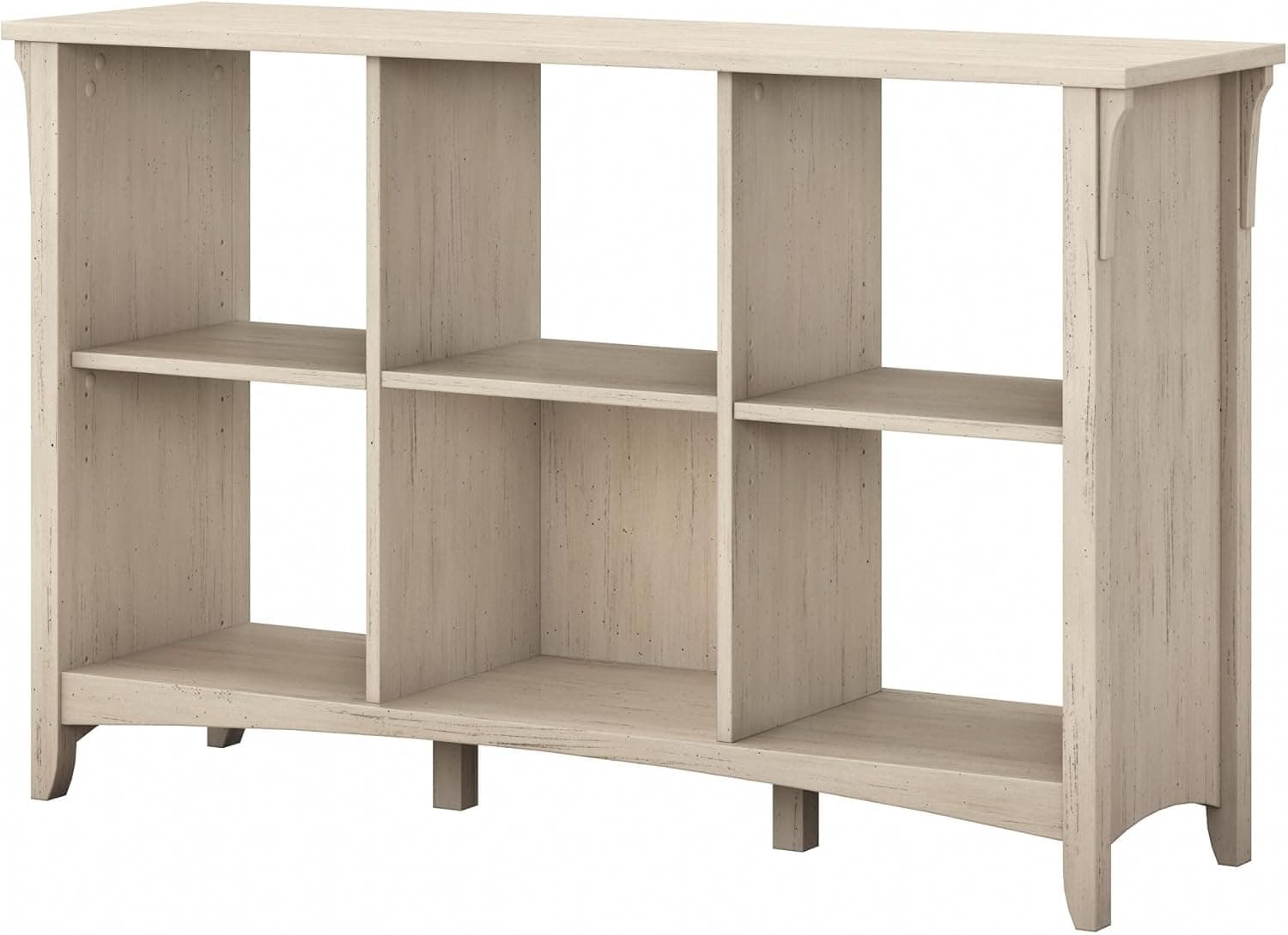Bush Furniture Salinas 6 Cube Organizer in Antique White, Office Storage Solution, Home Organizer with Open Shelving, Compact Unit for Books and Supplies