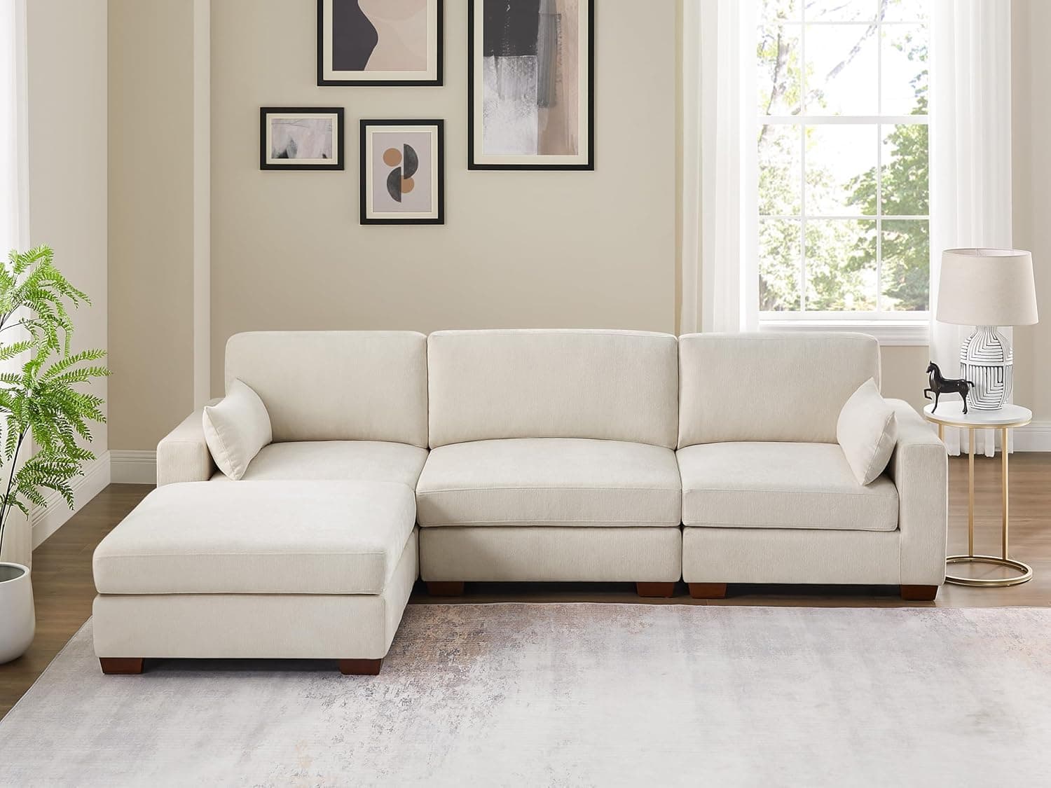 Large Modular Sectional Sofa, Oversized Couch with Charging Station, Cloud Couch Deep Seat Sofa with Thick Cushion, Convertible Sectional Couches for Living Room Office Apartment