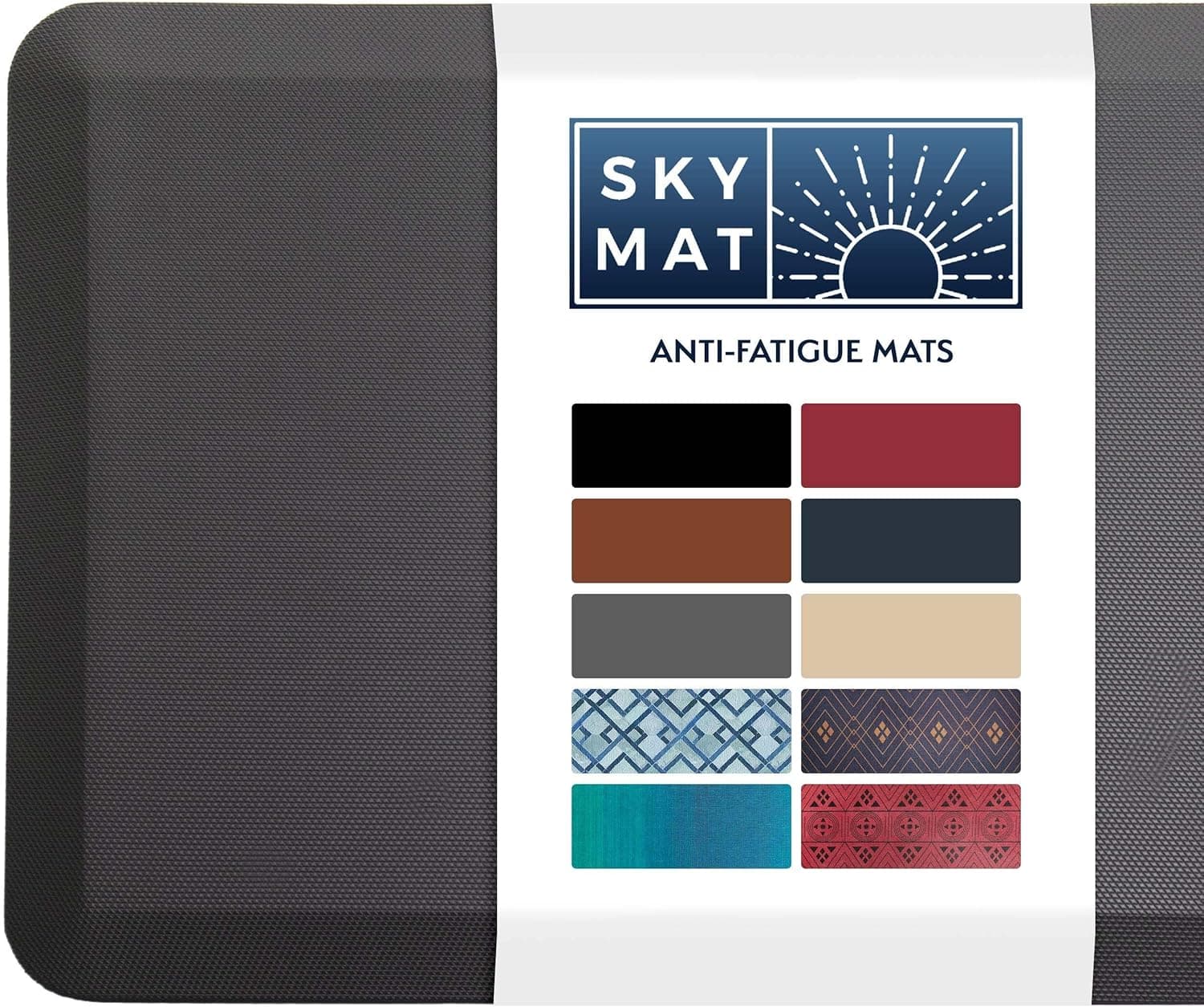 Sky Solutions Anti Fatigue Mat - 3/4" Cushioned Kitchen Rug and Standing Desk Mat & Garage - Non Slip, Waterproof and Stain Resistant (20" x 39", Grey)