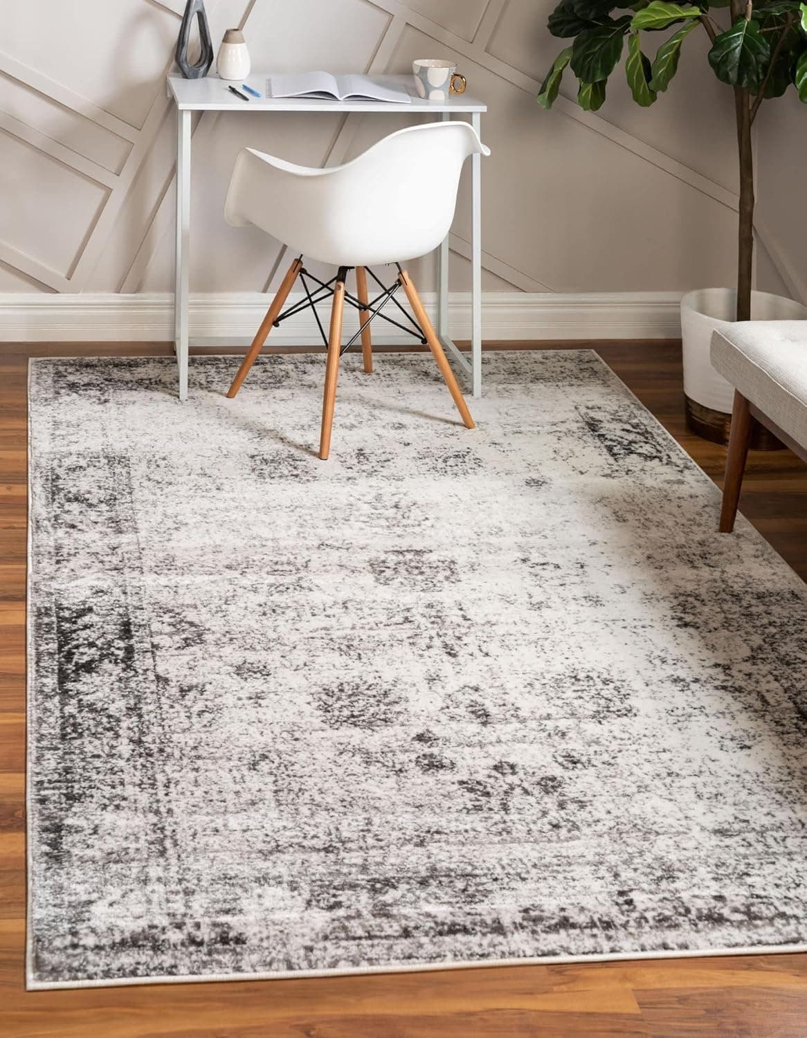 Unique Loom Sofia Collection Area Rug - Casino (5' 3" x 8' Rectangle, Gray/ Beige)