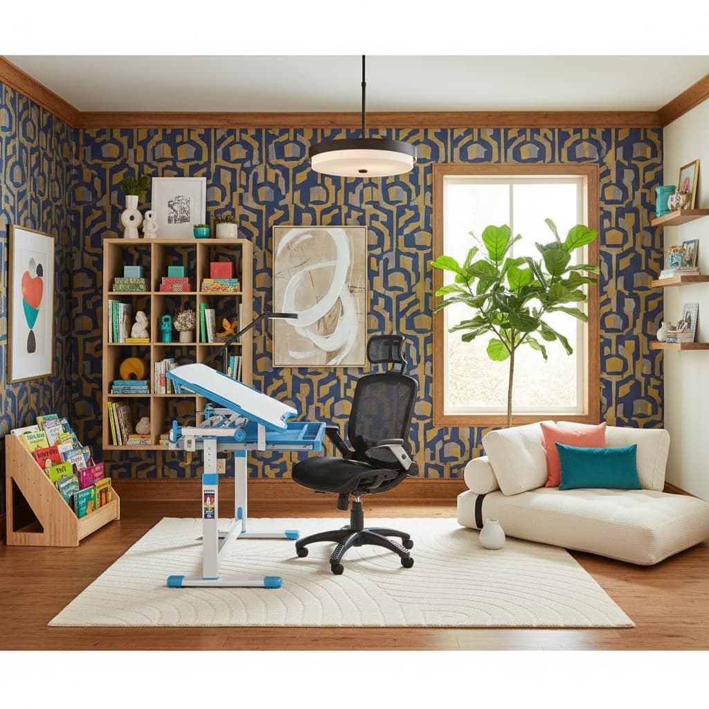 Modern Home Office Design Ideas with a Bold and Vibrant Color Scheme