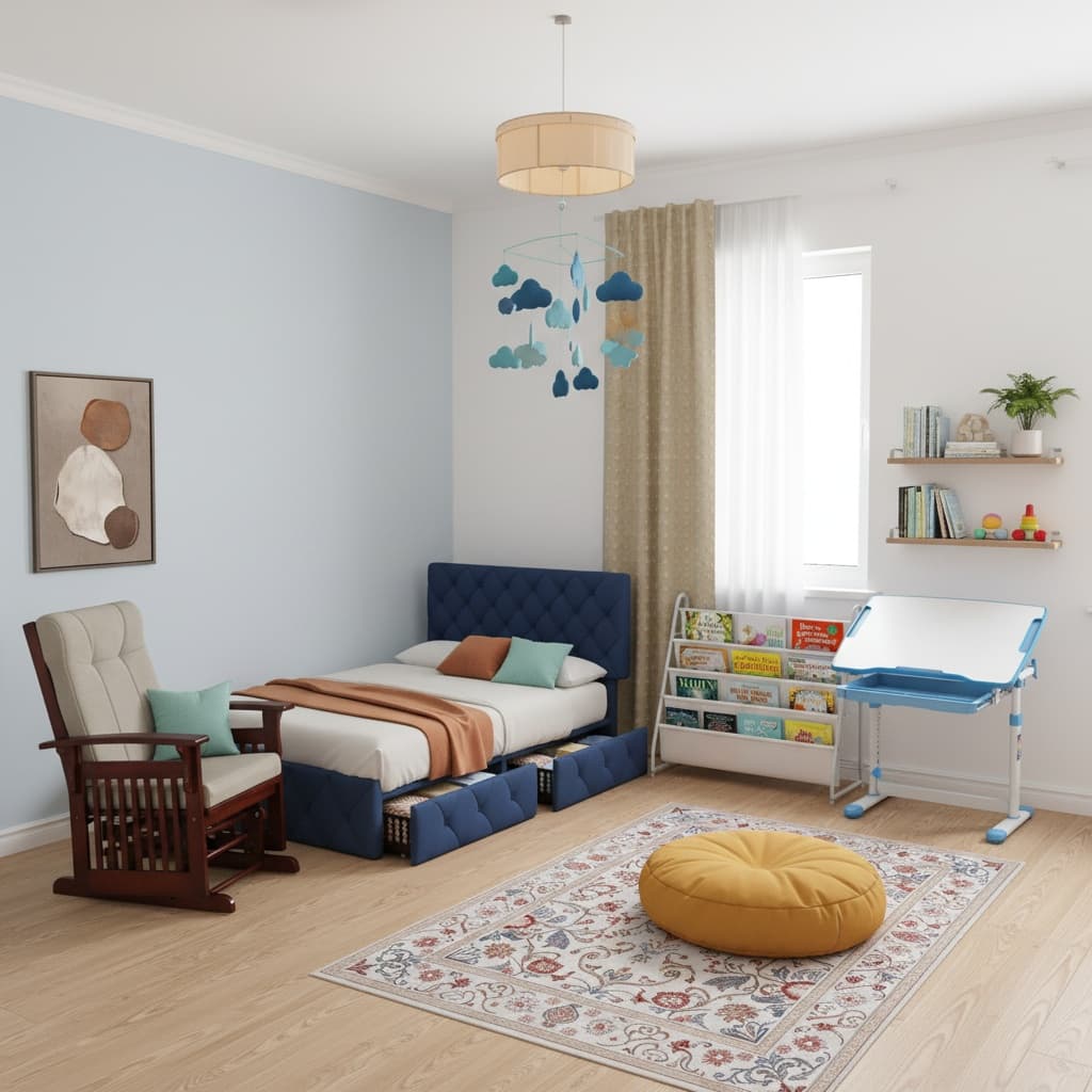 Design a Modern Kids' Room with a Monochrome Color Scheme