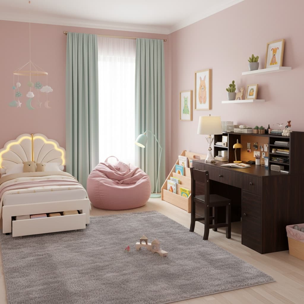 Design a Vintage Kids Room with a Soft Pastel Color Palette