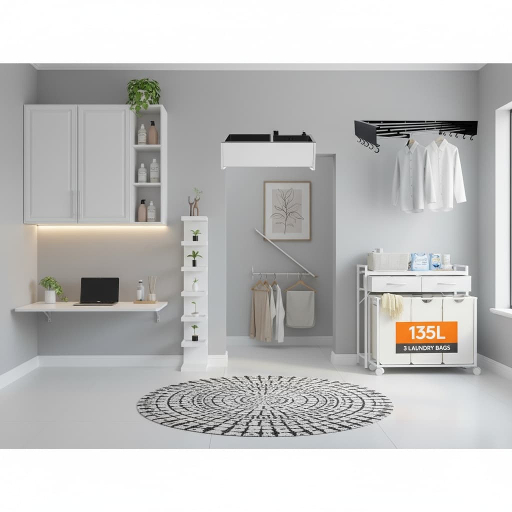Modern Monochrome Laundry Room Design: Elevate Your Space with Home Interior Design