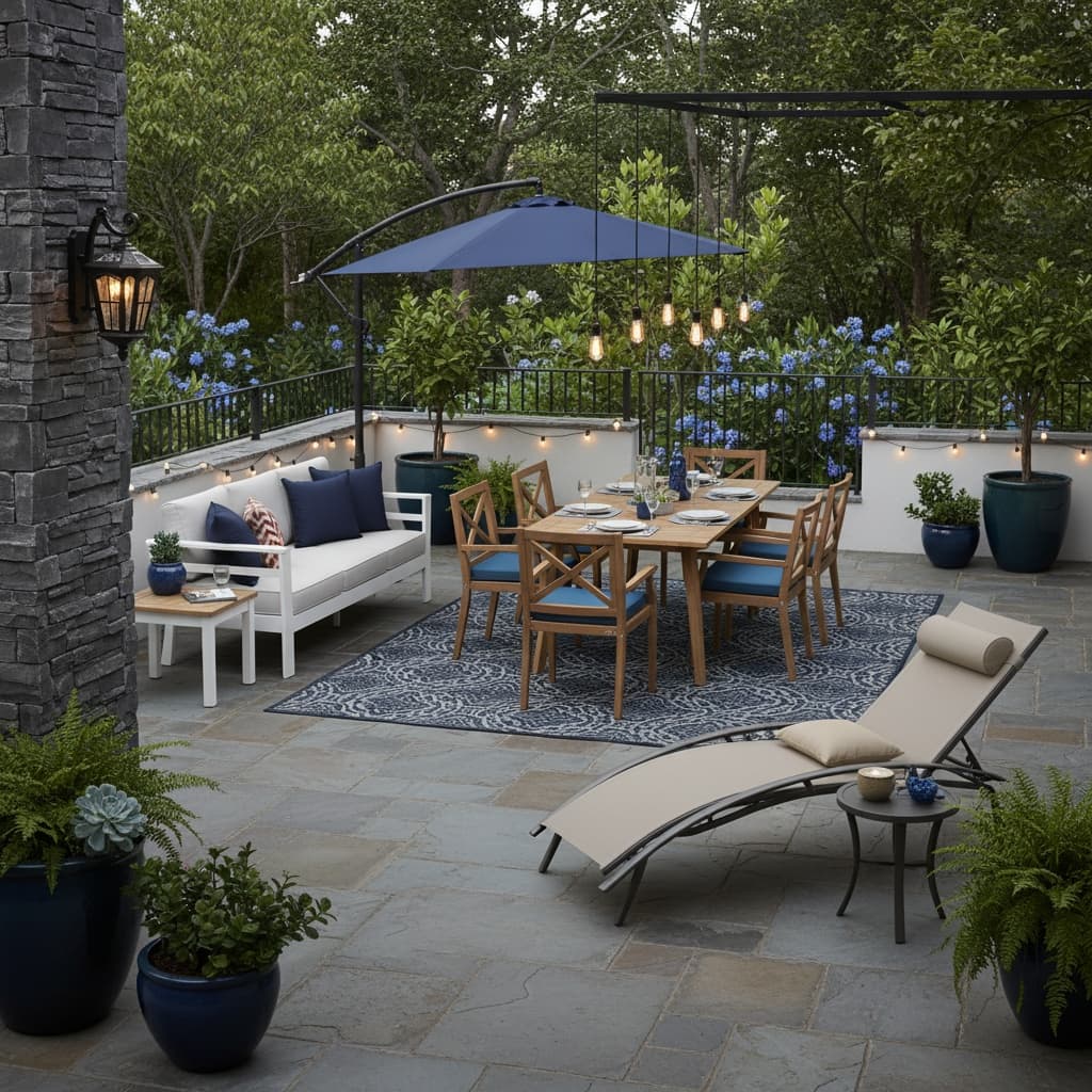 Designing an Industrial Outdoor Space: Monochrome Patio and Balcony Ideas