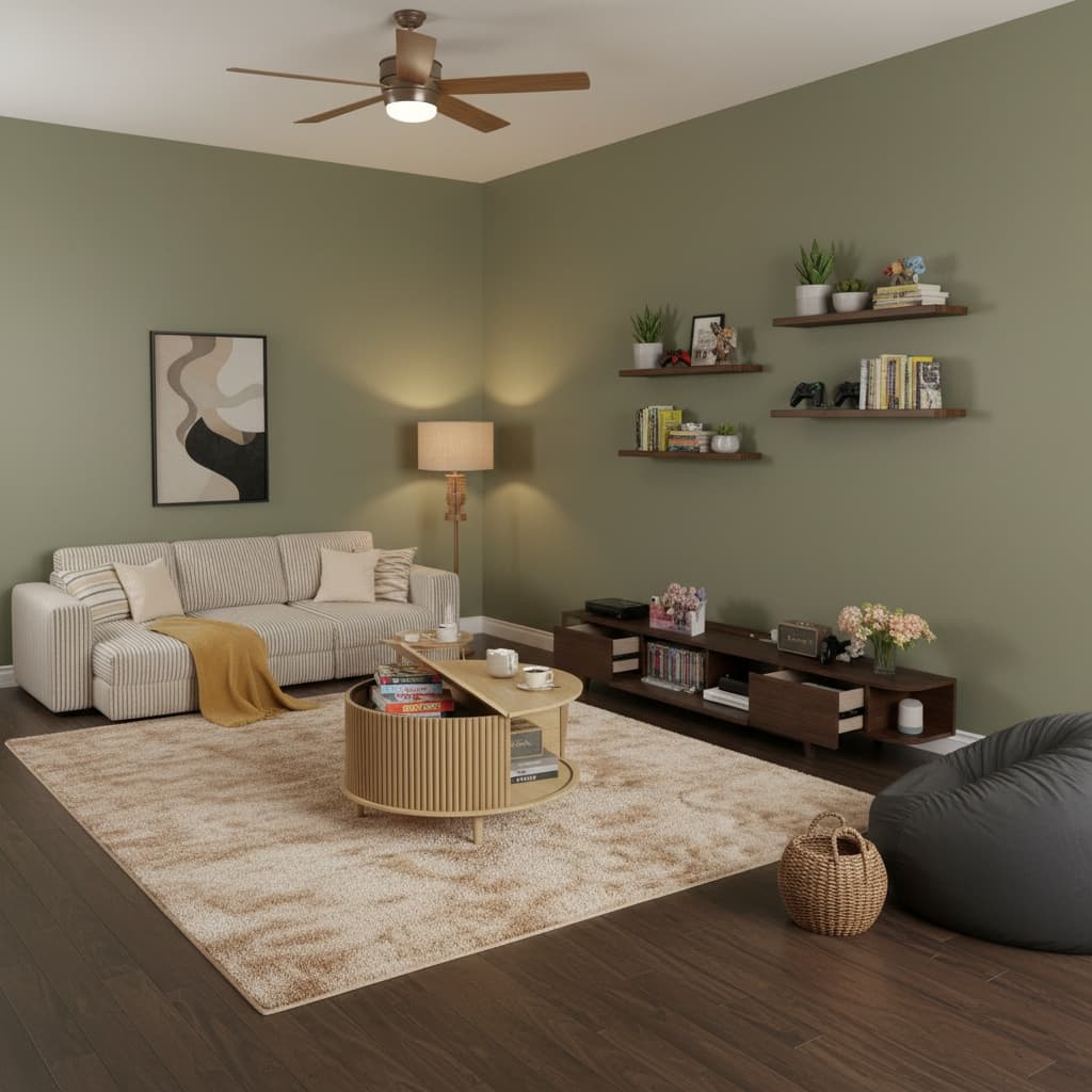 Design the Perfect Tropical Media & Game Room with Earth Tones