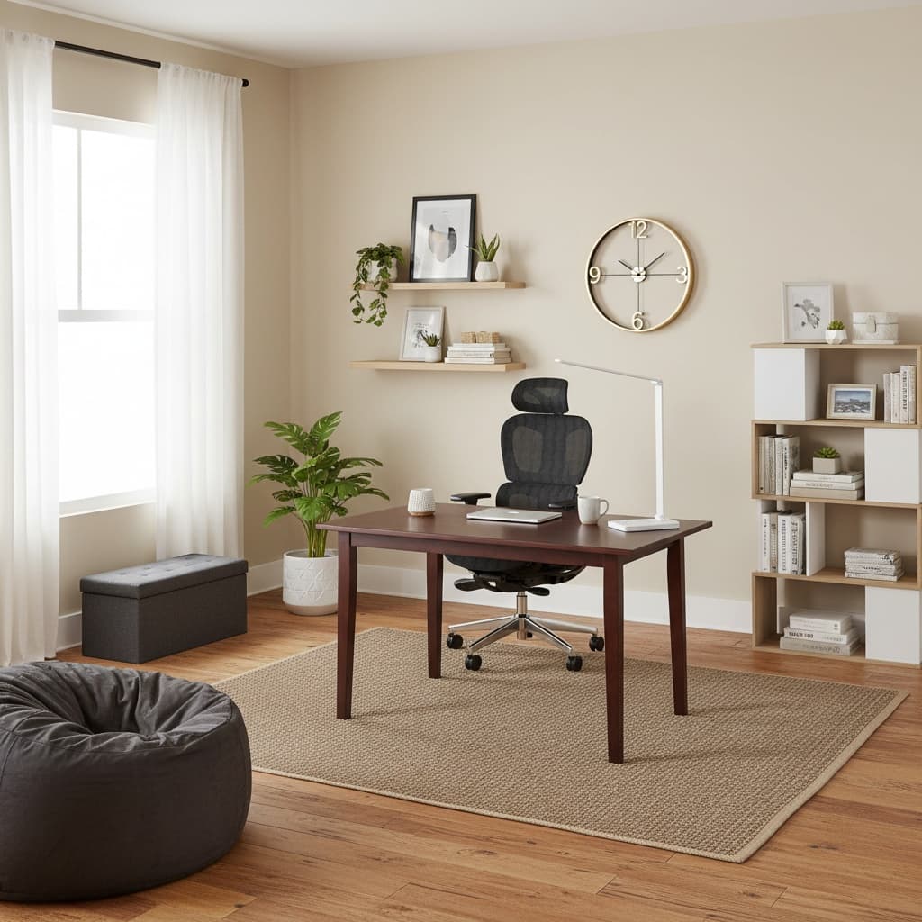 Design a Futuristic Home Office with a Neutral Color Palette