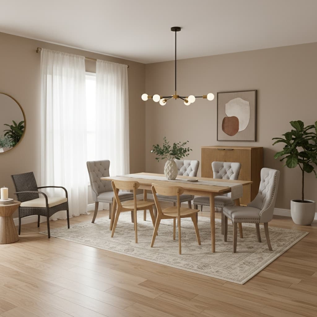 Design a Japanese-Style Dining Room with a Neutral Color Palette