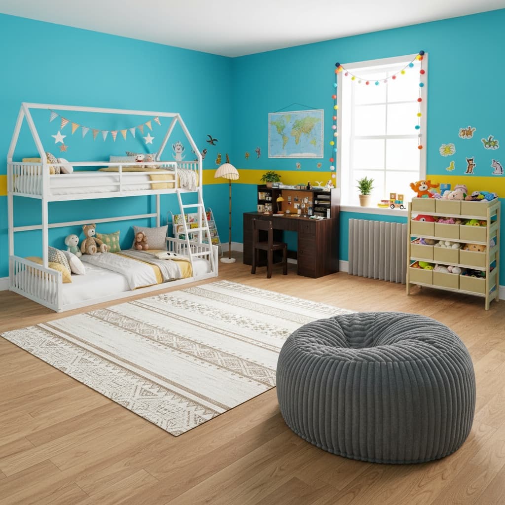 Design a Japanese Kids Room with a Bold Color Scheme
